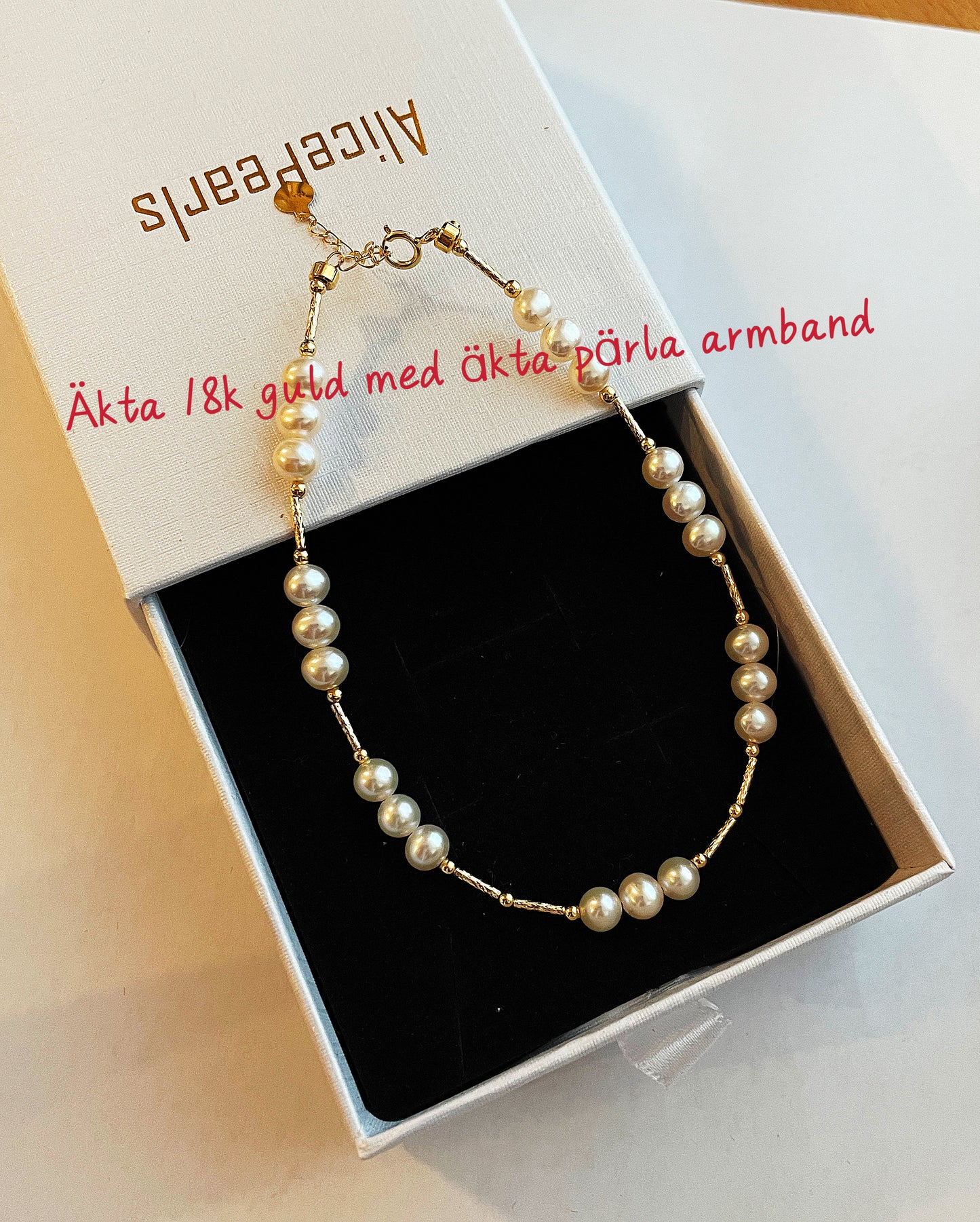 Real 18k guld with real pearl Bracelet