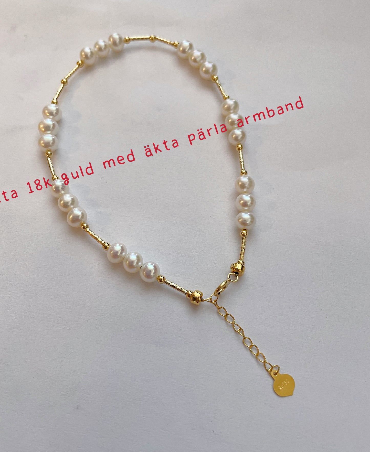 Real 18k guld with real pearl Bracelet