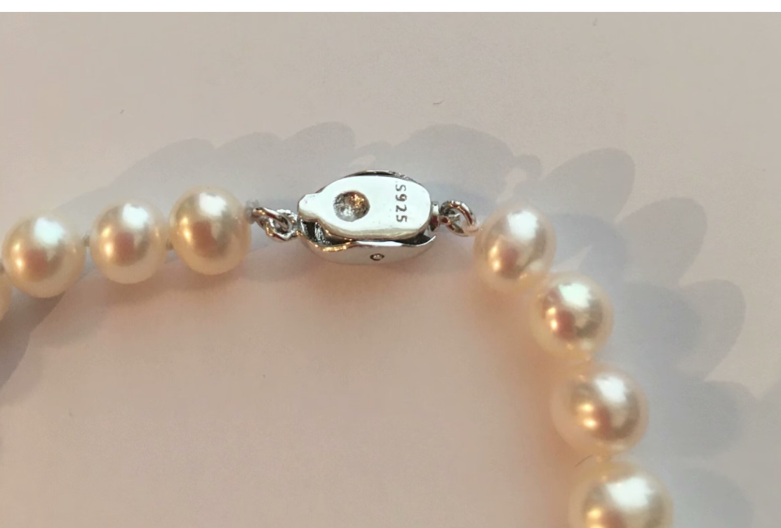 Genuine freshwater Pearls with silver button jewelry set