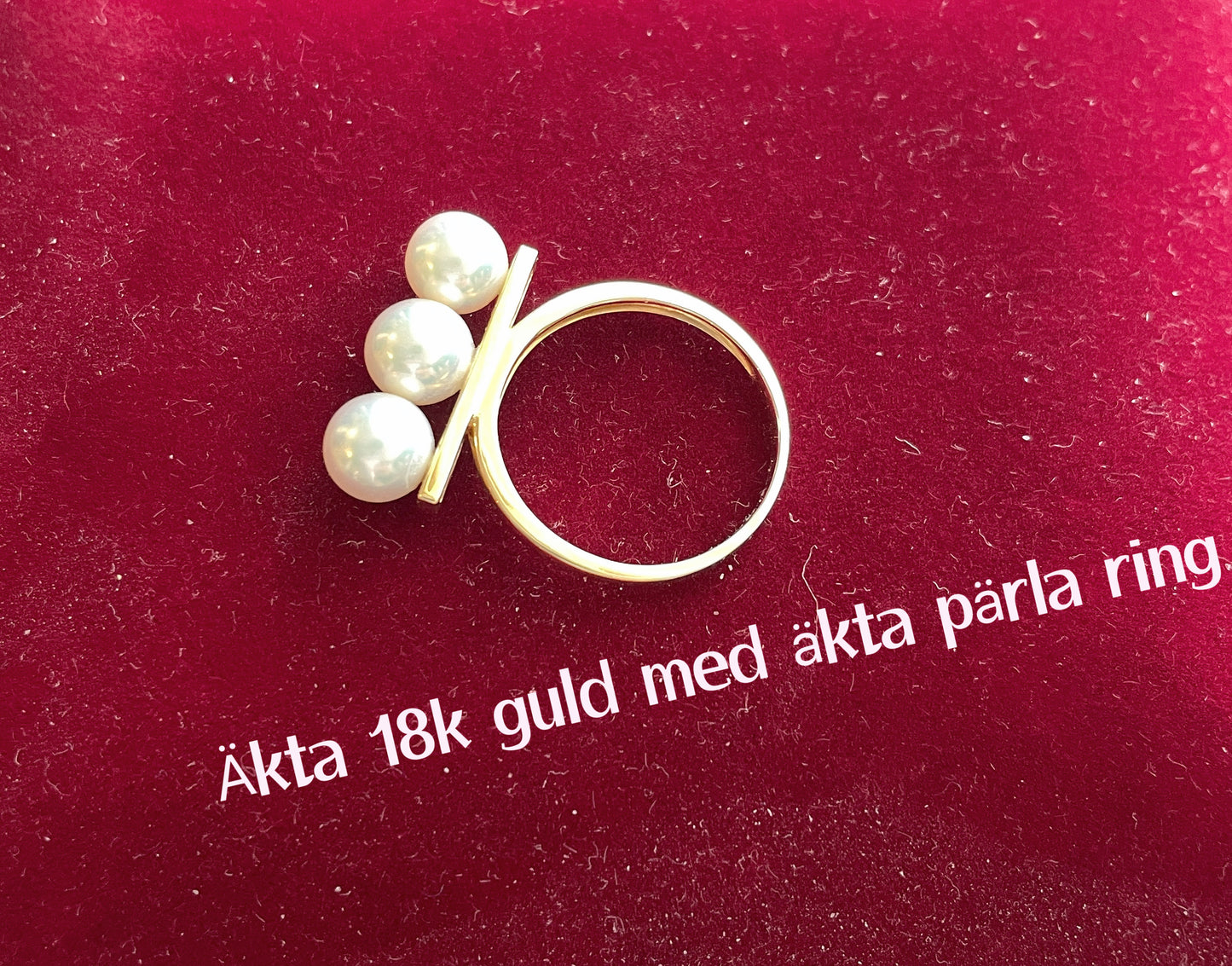 Real 18k gold with freshwater pearl ring