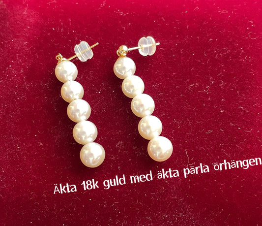 Genuine  18k guld with Freshwater pearl earring