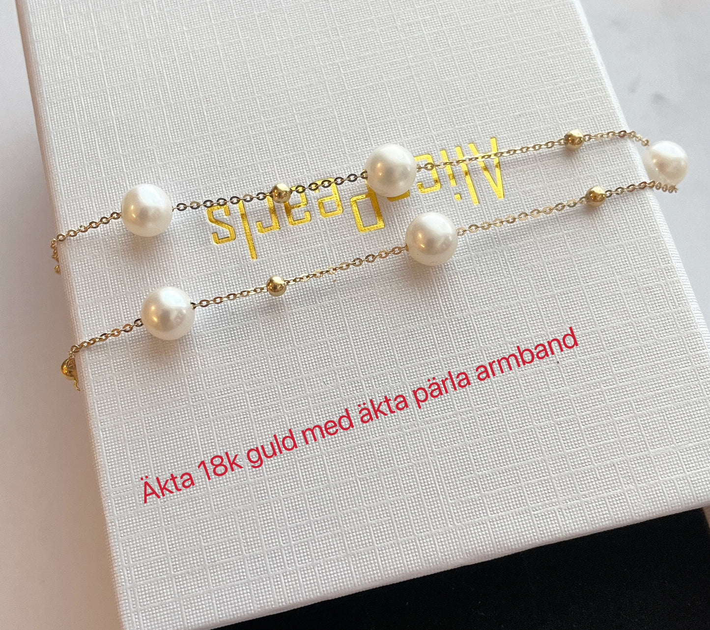 Real 18k guld with freshwater pearl Bracelet