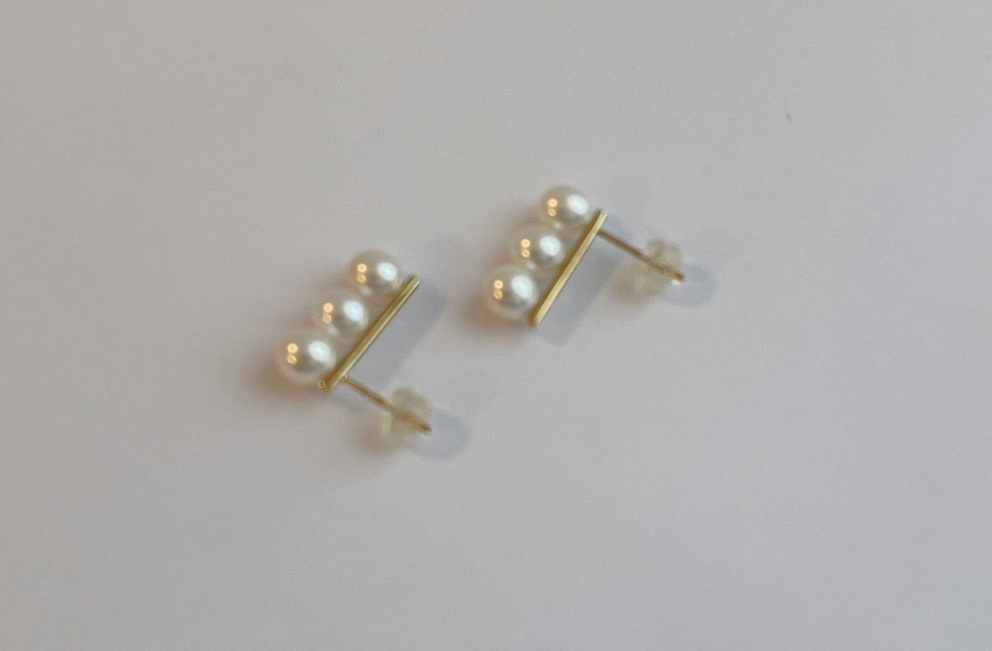 Genuine 18k gold with real High Quality Freshwater Pearl Earrings