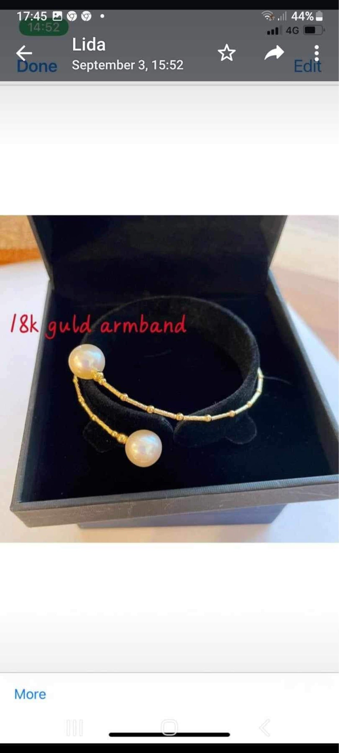 Genuine 18k gold with real Freshwater pearl Bracelet