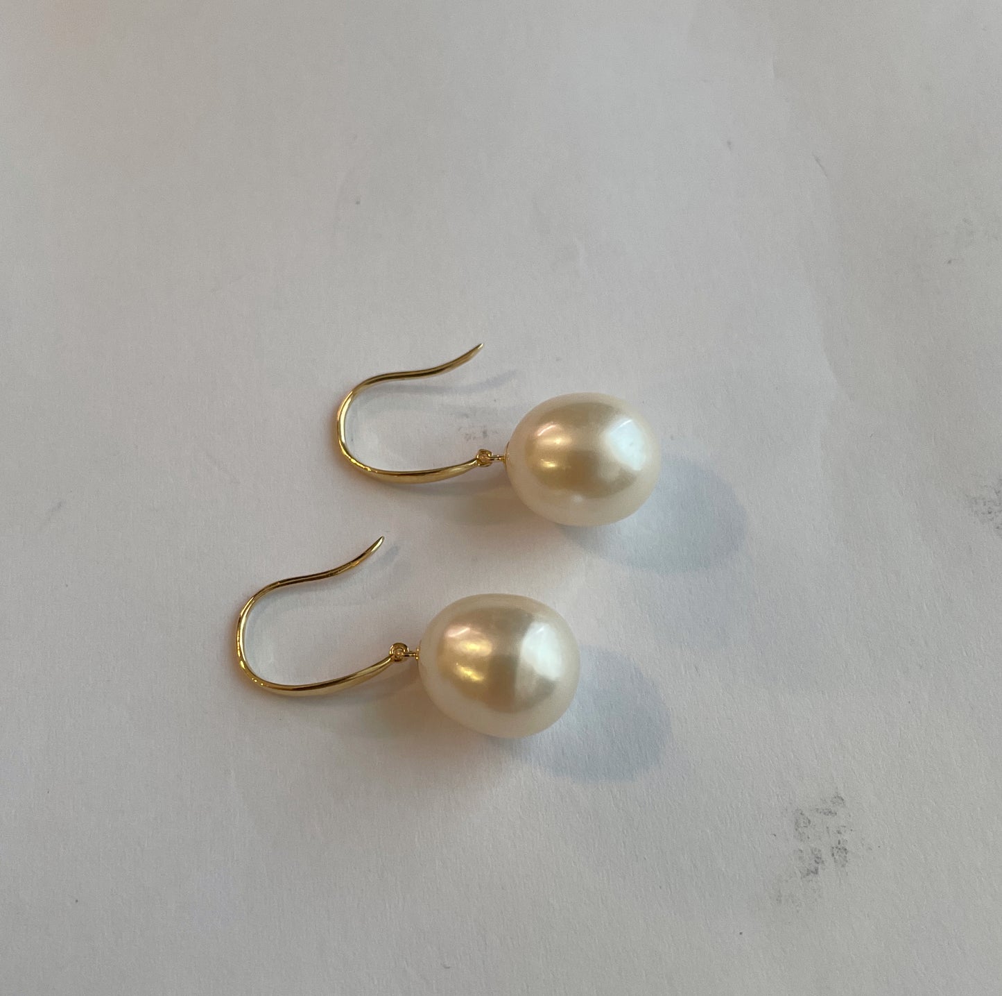 Genuine 18k Gold with Freshwater Pearl Earrings