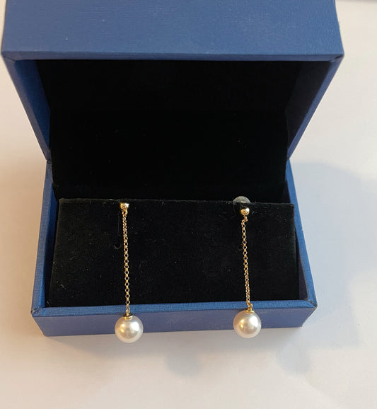 Real 18k gold with real pearl earring