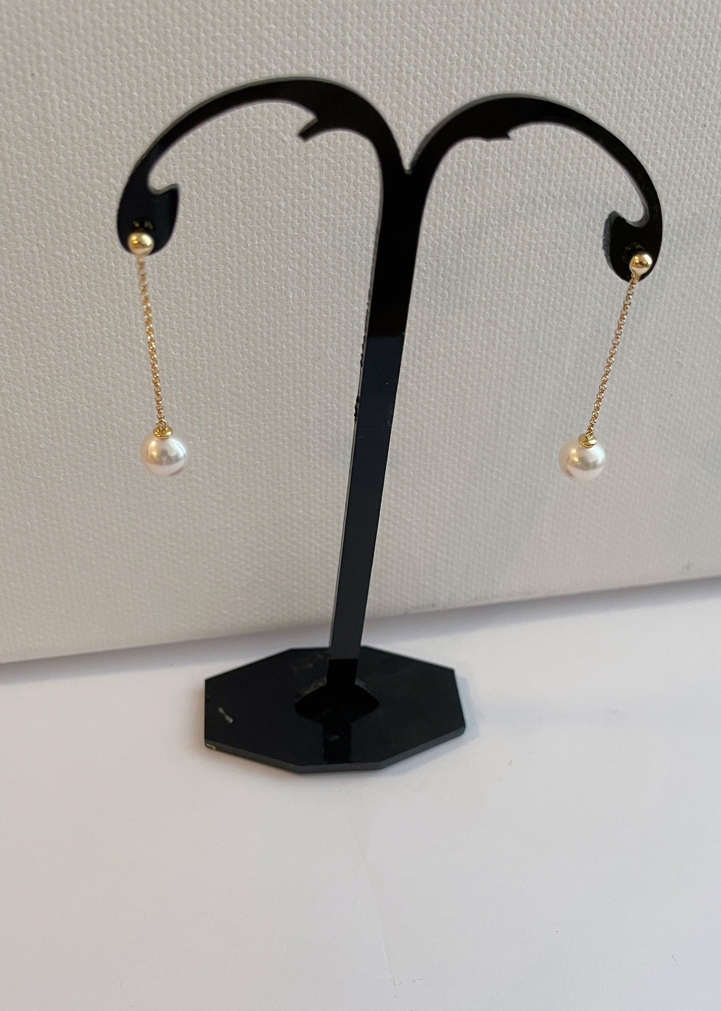 Real 18k gold with real pearl earring